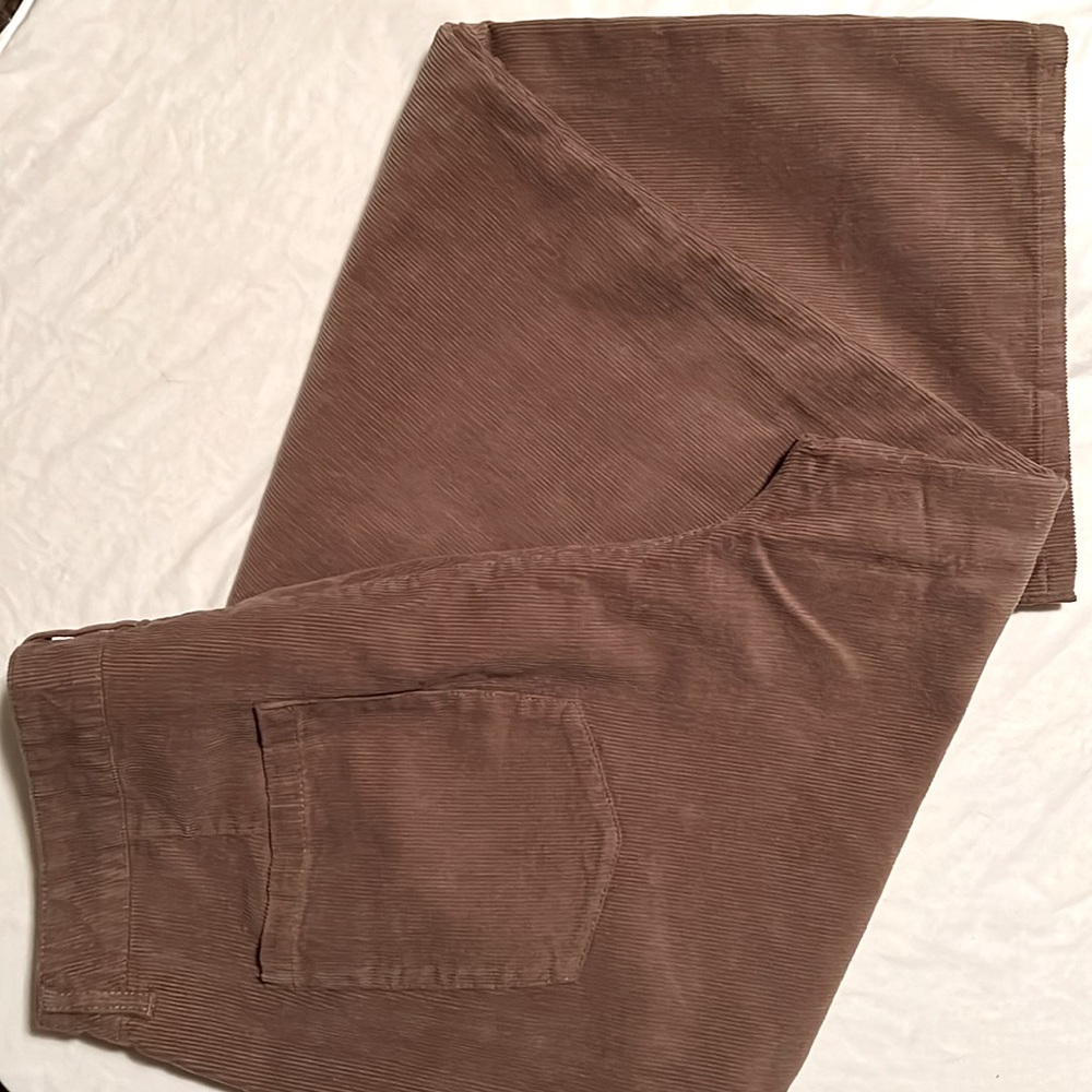 NEW- SLOUCHY SZ-12 CORDUROY DAD PANTS in TAN/LT-BROWN, THIN-WALED - Picture 9 of 9